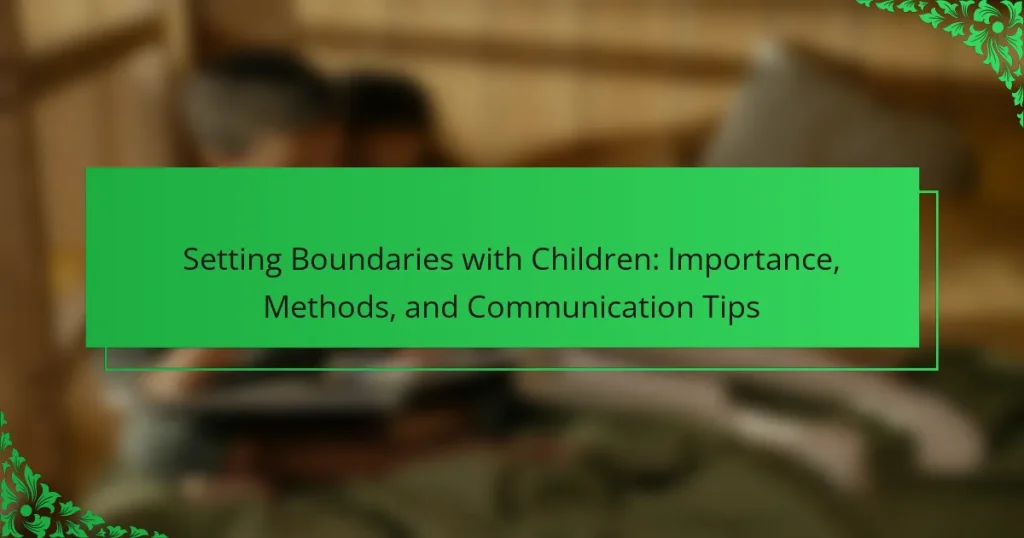Setting Boundaries with Children: Importance, Methods, and Communication Tips