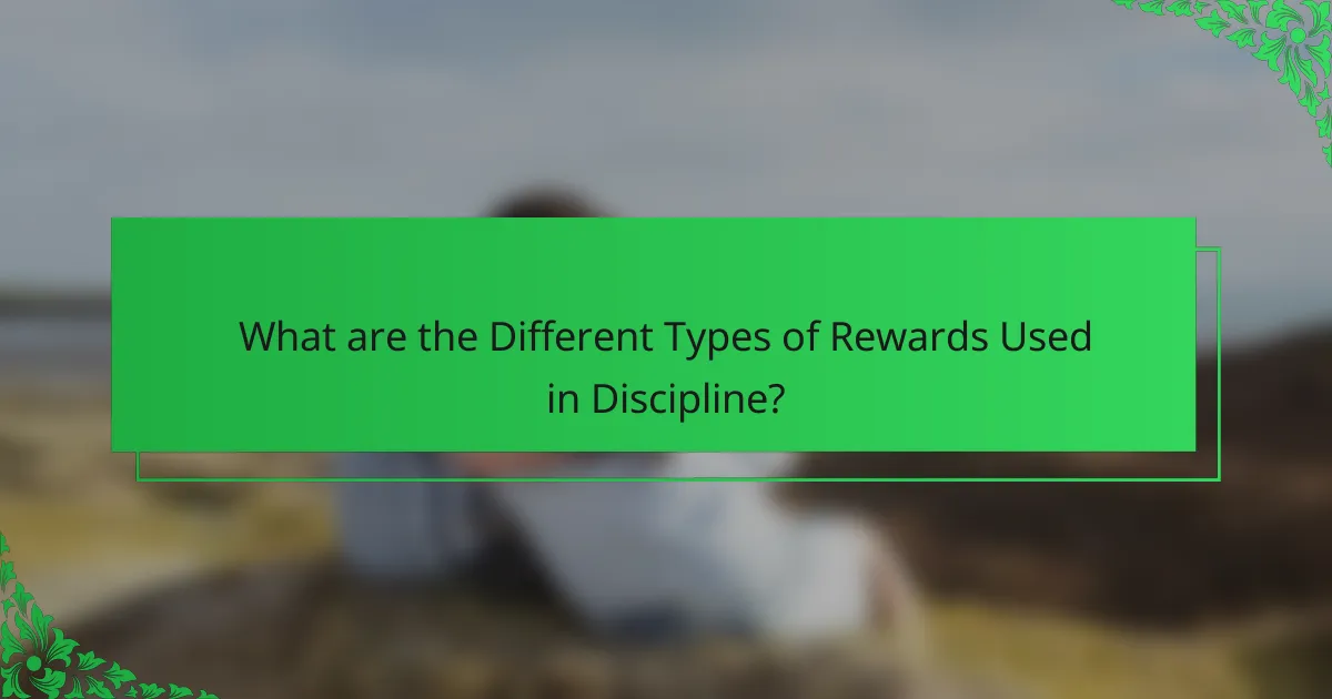 What are the Different Types of Rewards Used in Discipline?
