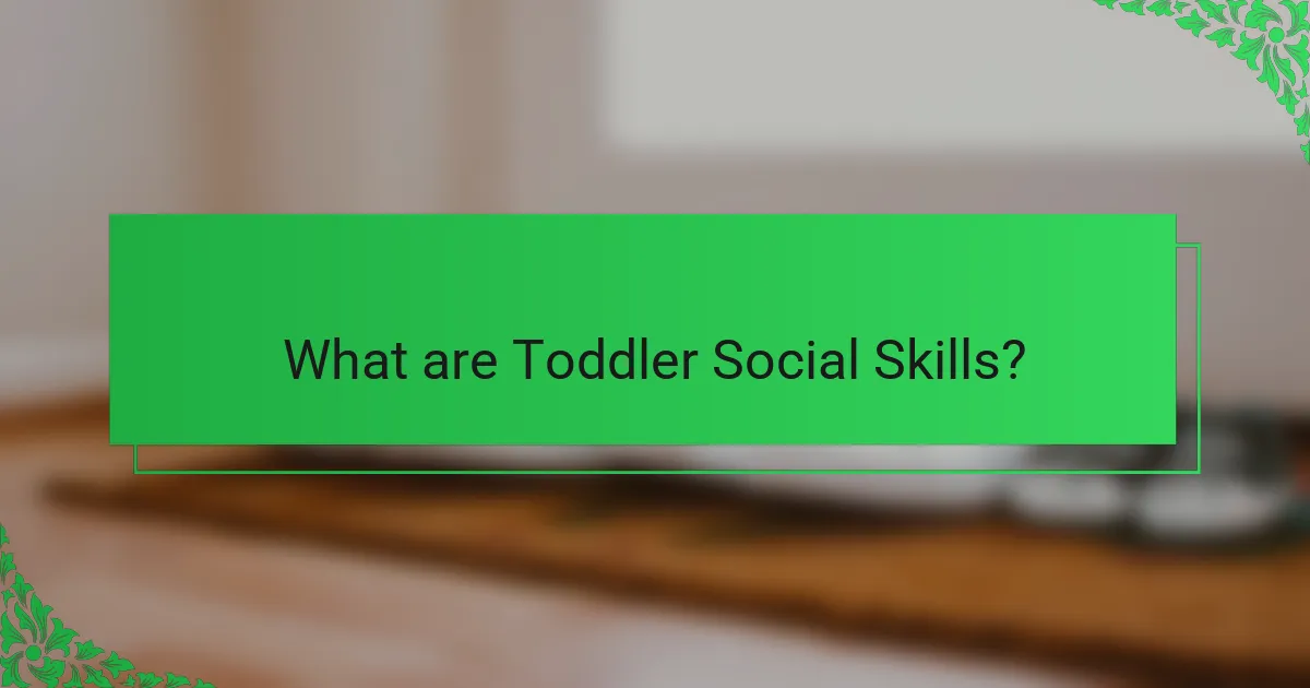 What are Toddler Social Skills?