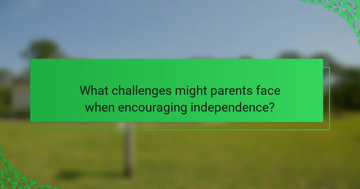 What challenges might parents face when encouraging independence?