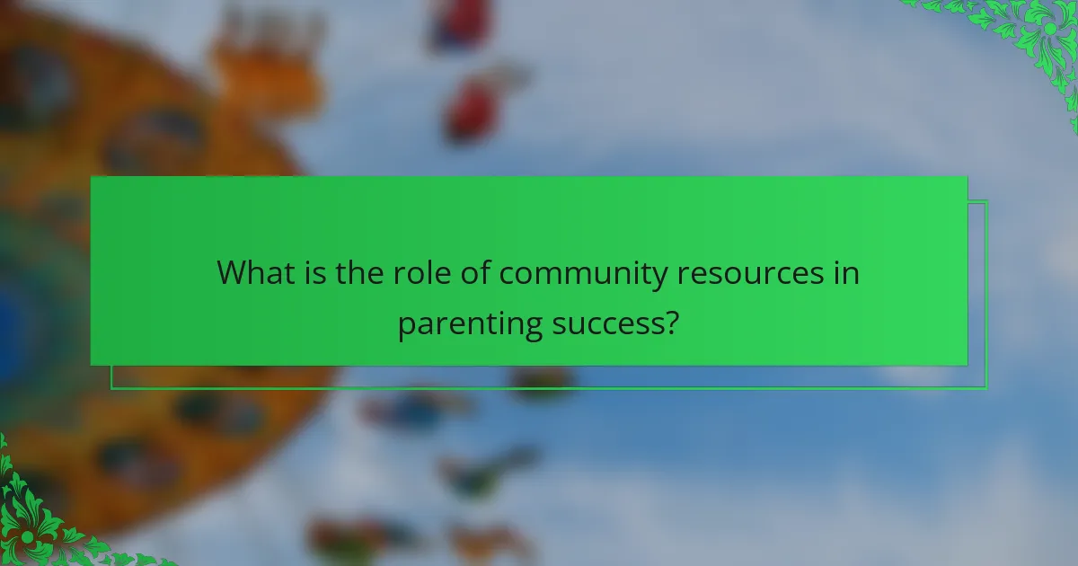 What is the role of community resources in parenting success?